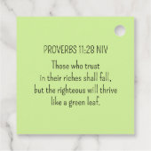 Groene Klavers Foto Welvaart Bijbelvers Schattige Bedankjes Labels (Achterkant)