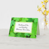 Groene Klavers Foto Welvaart Bijbelvers Schattige Kaart (Gele Bloem)