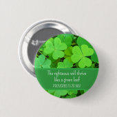 Groene Klavers Foto Welvaart Bijbelvers Schattige Ronde Button 5,7 Cm (Voorkant /achterkant)