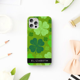 Groene Klavers, Geluks Klavers, Uw Naam iPhone 16 Hoesje