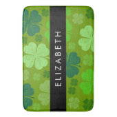 Groene Klavers, Lucky Clovers, Jouw naam Badmat (Voorkant Verticaal)