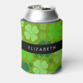 Groene Klavers, Lucky Clovers, Jouw naam Blikjeskoeler (Blikje Achterkant)