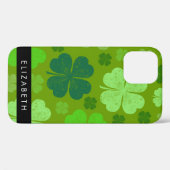 Groene Klavers, Lucky Clovers, Jouw naam Case-Mate iPhone Case (Achterkant (horizontaal))