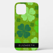 Groene Klavers, Lucky Clovers, Jouw naam Case-Mate iPhone Case (Achterkant)
