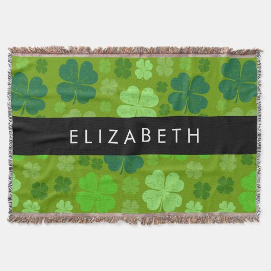 Groene Klavers, Lucky Clovers, Jouw naam Deken (Voorkant)