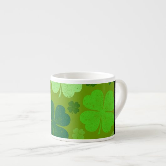 Groene Klavers, Lucky Clovers, Jouw naam Espresso Kop (Voorkant rechts)
