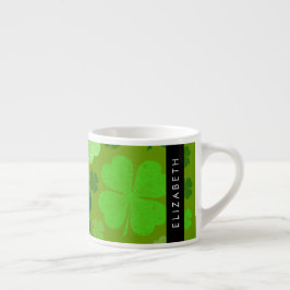Groene Klavers, Lucky Clovers, Jouw naam Espresso Kop
