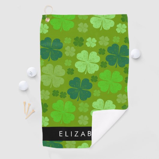 Groene Klavers, Lucky Clovers, Jouw naam Golfhanddoek (Insitu)