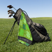 Groene Klavers, Lucky Clovers, Jouw naam Golfhanddoek (Groen)