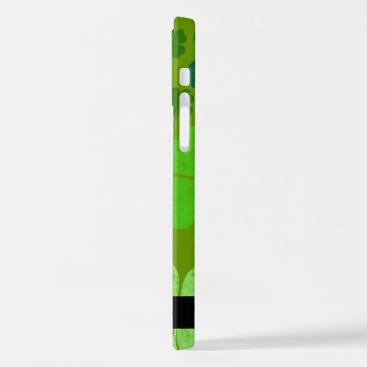 Groene Klavers, Lucky Clovers, Jouw naam iPhone Hoesje (Linkerkant)