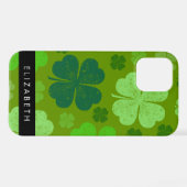 Groene Klavers, Lucky Clovers, Jouw naam iPhone Hoesje (Achterkant horizontaal)