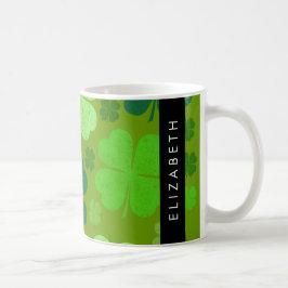 Groene Klavers, Lucky Clovers, Jouw naam Koffiemok