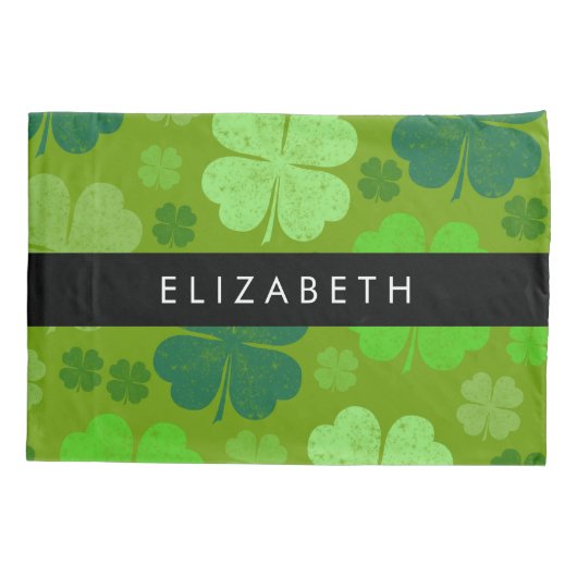 Groene Klavers, Lucky Clovers, Jouw naam Kussensloop (Achterkant)