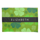 Groene Klavers, Lucky Clovers, Jouw naam Kussensloop (Voorkant)