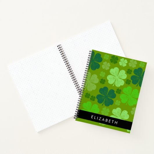 Groene Klavers, Lucky Clovers, Jouw naam Notitieboek (Binnen)