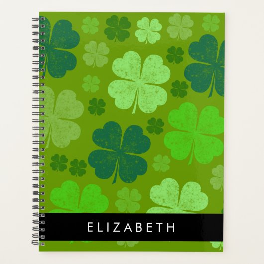 Groene Klavers, Lucky Clovers, Jouw naam Planner (Voorkant)