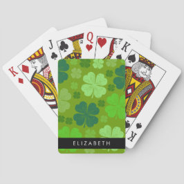 Groene Klavers, Lucky Clovers, Jouw naam Pokerkaarten