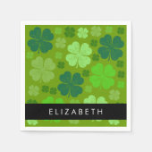 Groene Klavers, Lucky Clovers, Jouw naam Servet (Voorkant)