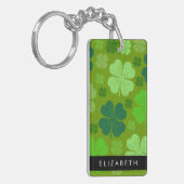 Groene Klavers, Lucky Clovers, Jouw naam Sleutelhanger (Voorkant Links)