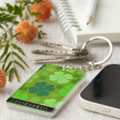 Groene Klavers, Lucky Clovers, Jouw naam Sleutelhanger (Voorkant Rechts)