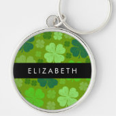 Groene Klavers, Lucky Clovers, Jouw naam Sleutelhanger (Voorkant)