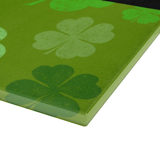 Groene Klavers, Lucky Clovers, Jouw naam Snijplank (Hoek)