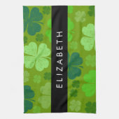 Groene Klavers, Lucky Clovers, Jouw naam Theedoek (Verticaal)