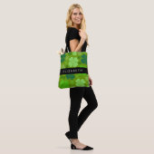 Groene Klavers, Lucky Clovers, Jouw naam Tote Bag (Op model)
