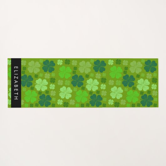 Groene Klavers, Lucky Clovers, Jouw naam Yogamat (Achterkant (horizontaal))