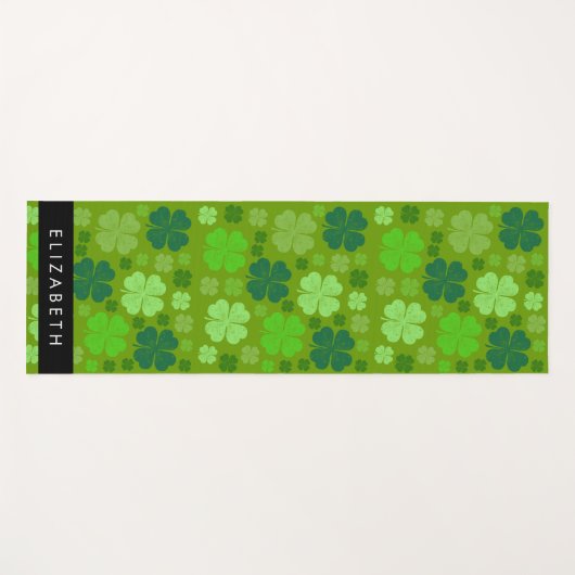 Groene Klavers, Lucky Clovers, Jouw naam Yogamat (Voorkant (horizontaal))