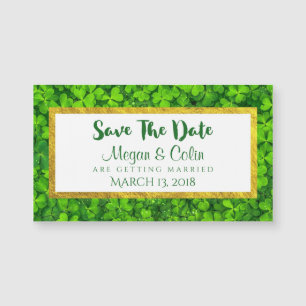 Groene Klavers met FAUX Gold Folie Save The Date