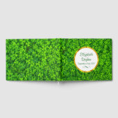 Groene Klavers met FAUX Goudfolie Lijst Bruiloft Gastenboek (Volledig)