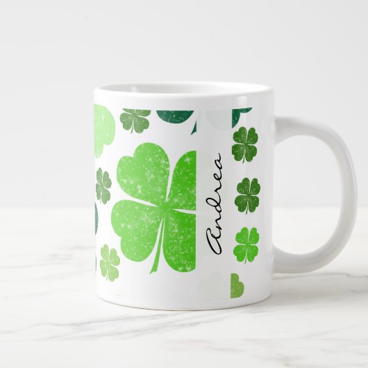 Groene Klavers, Saint Patrick's Day, Jouw naam Grote Koffiekop (Rechts)