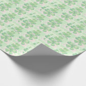 Groene Klavers Shamrock Achtergrond St. Patrick's Cadeaupapier (Hoek)