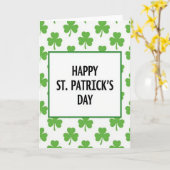 Groene Klavertje Vier St. Patrick's Dag Kaart (Gele Bloem)