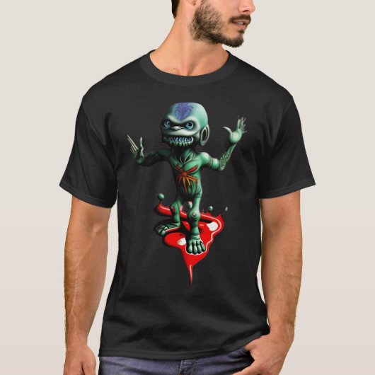 Groene Kleine Alien T-shirt (Voorkant)