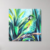 Groene kleine ara canvas afdruk (Voorkant)