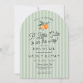 Groene kleine cutie op de weg citrus Baby shower Kaart (Voorkant)