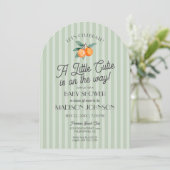Groene kleine cutie op de weg citrus Baby shower Kaart (Staand voorkant)