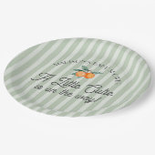 Groene kleine cutie op de weg citrus Baby shower Papieren Bordje (Gekanteld)