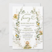 Groene Kleine Fee Baby Shower Kaart (Voorkant)