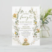 Groene Kleine Fee Baby Shower Kaart (Staand voorkant)