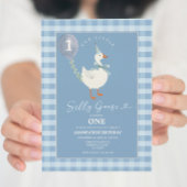 Groene kleine Gekke Goose Balloon Boy 3e verjaarda Kaart