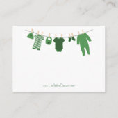 Groene Kleine Kleding Luier Raffle Tickets Informatiekaartje (Achterkant)