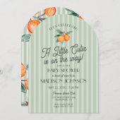 Groene Kleine Moppie Onderweg Sinaasappel Baby Sho Kaart (Voorkant / Achterkant)