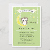 Groene Kleine Owl | Uitnodiging tot Baby shower (Voorkant)