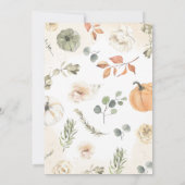 Groene kleine pompoen Baby shower Kaart (Achterkant)