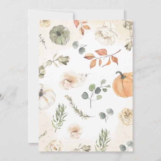 Groene kleine pompoen Baby shower Kaart (Achterkant)