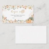 Groene Kleine Pompoen Baby shower Luier Raffle Informatiekaartje (Voorkant / Achterkant)