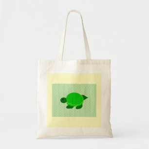Groene kleine schildpad tote bag